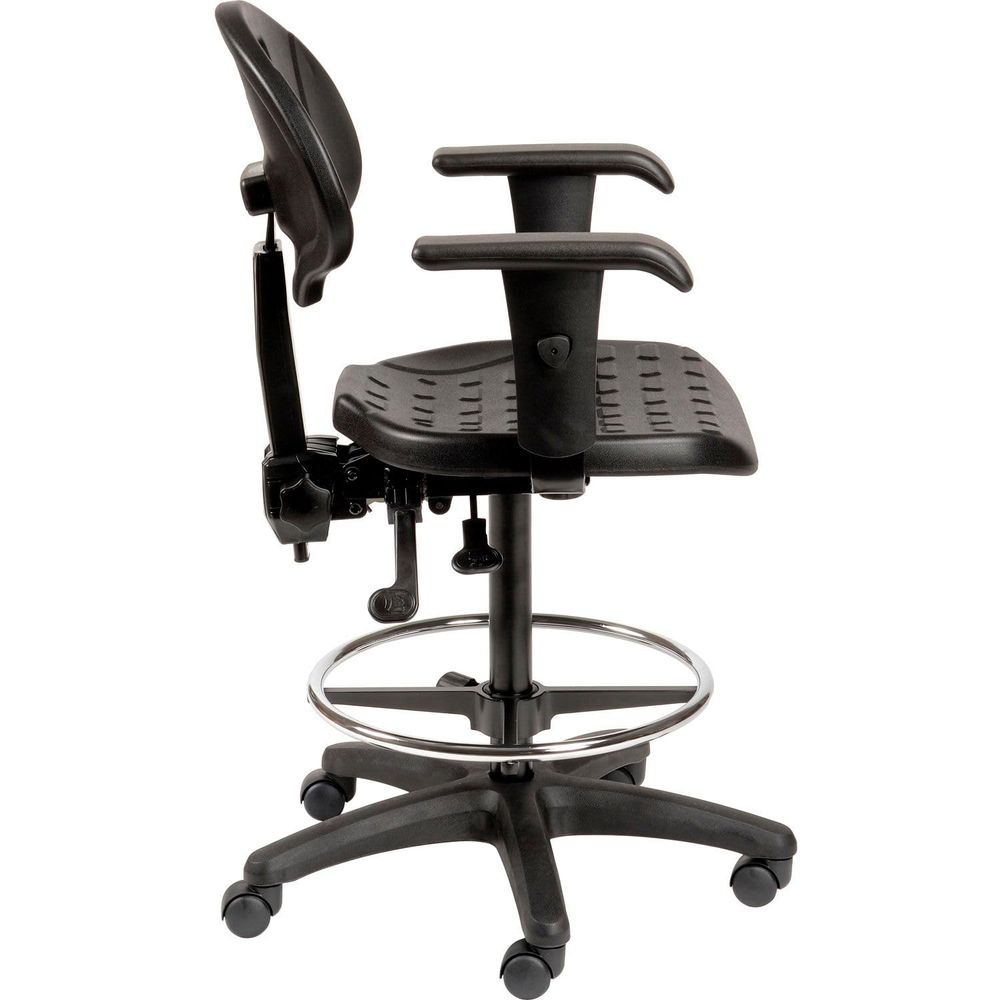Task Chair Mid Back - Interion Polyurethane Task Stool with Adjustable