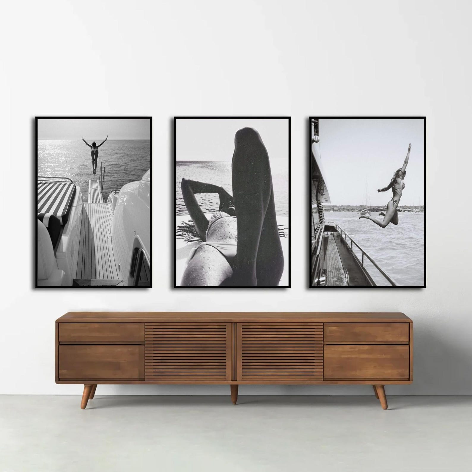 Office Furniture And Design - 3pcs/set Retro Black & White Beach