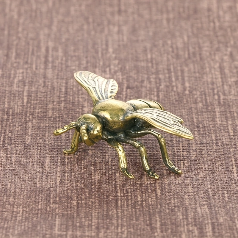 Office Furniture Hon - Small Brass Bee Figurine Handcrafted Desk