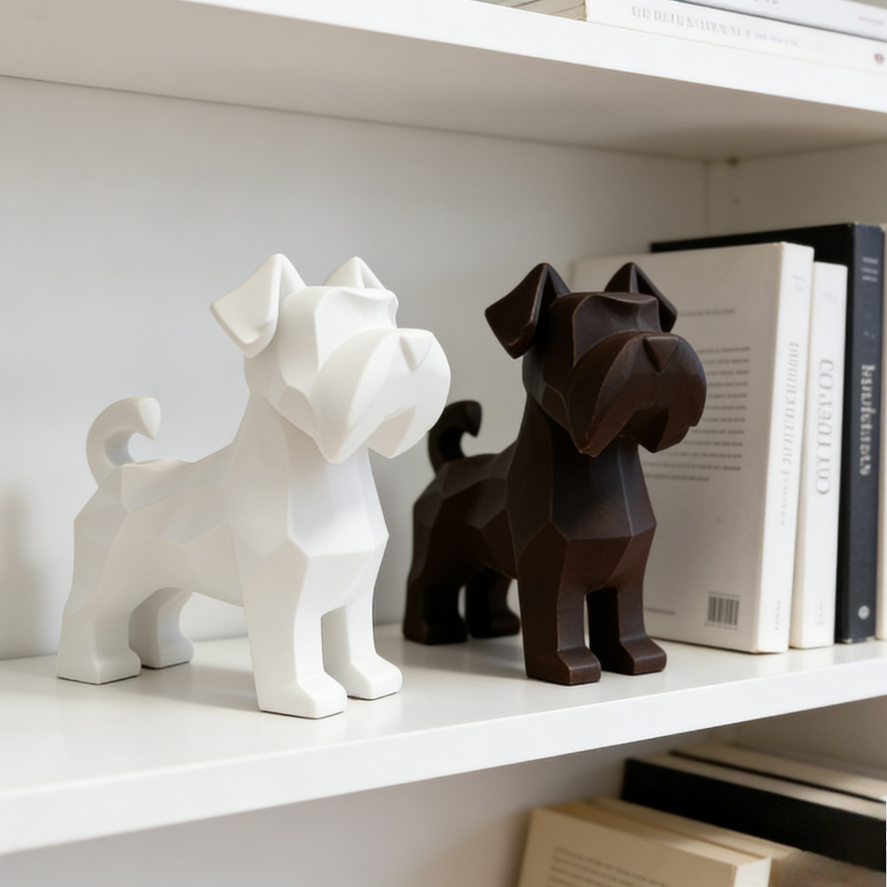 Office Furniture Hon - Schnauzer Dogs Figurines Resin Dogs Statue