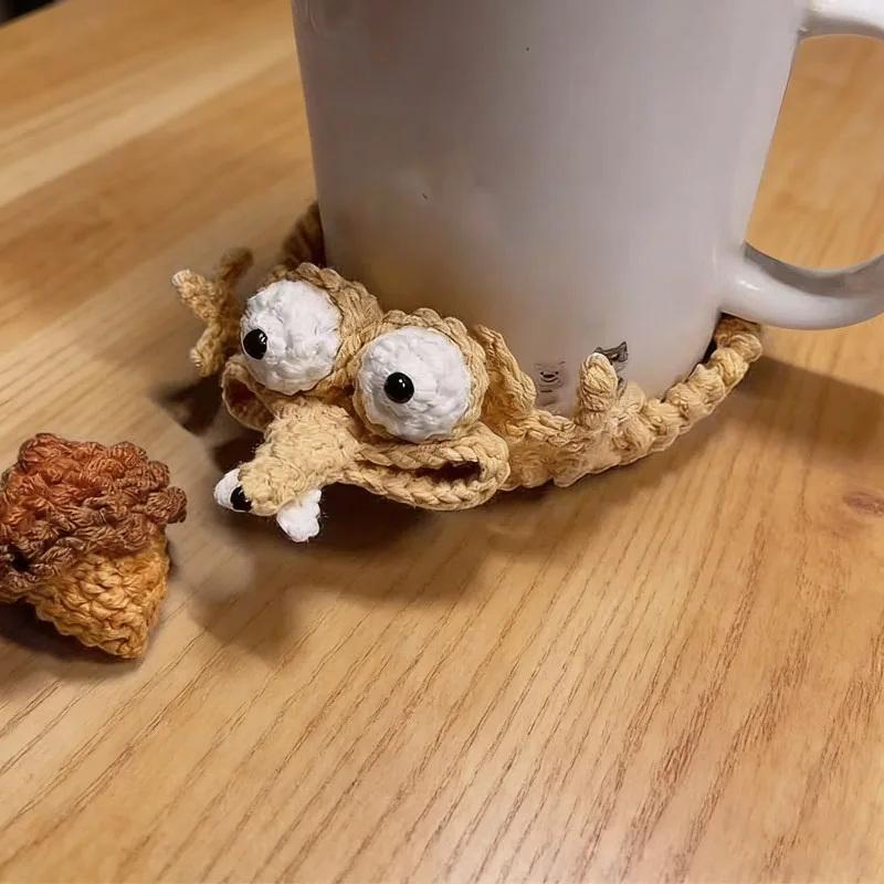 Office Furniture Installation - Handmade Crochet Squirrel Coaster Cute Knit