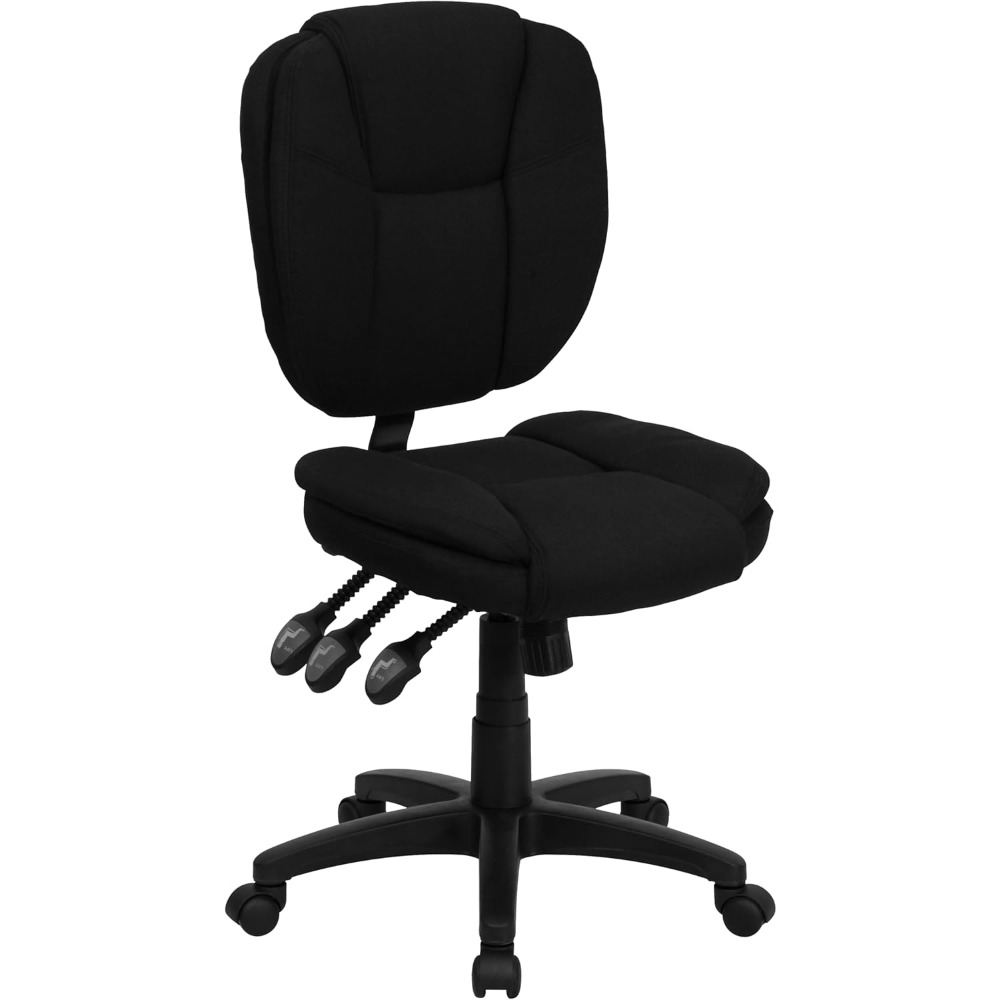 Task Chair Mid Back - Flash Furniture Caroline Mid-Back Black Fabric