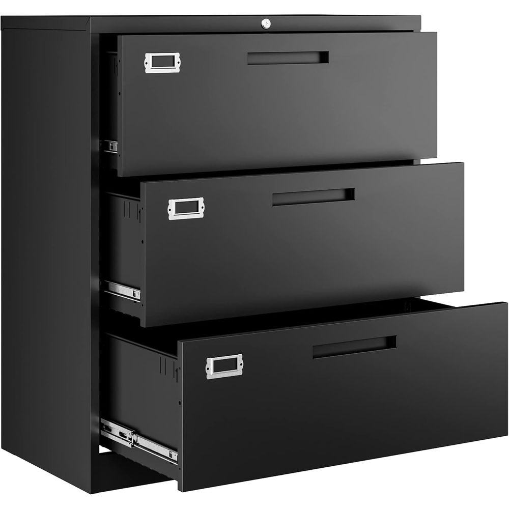 Black Lateral 3 Drawer Locked  – обзор и цена File Cabinet Lateral