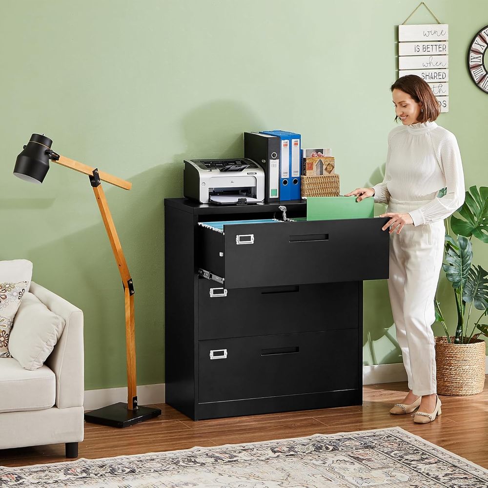 Black Lateral 3 Drawer Locked  – обзор и цена File Cabinet Lateral