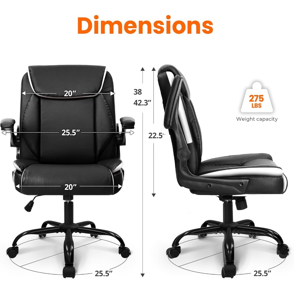 Ergonomic Mid-Back Leather Des – обзор и цена Task Chair Mid Back