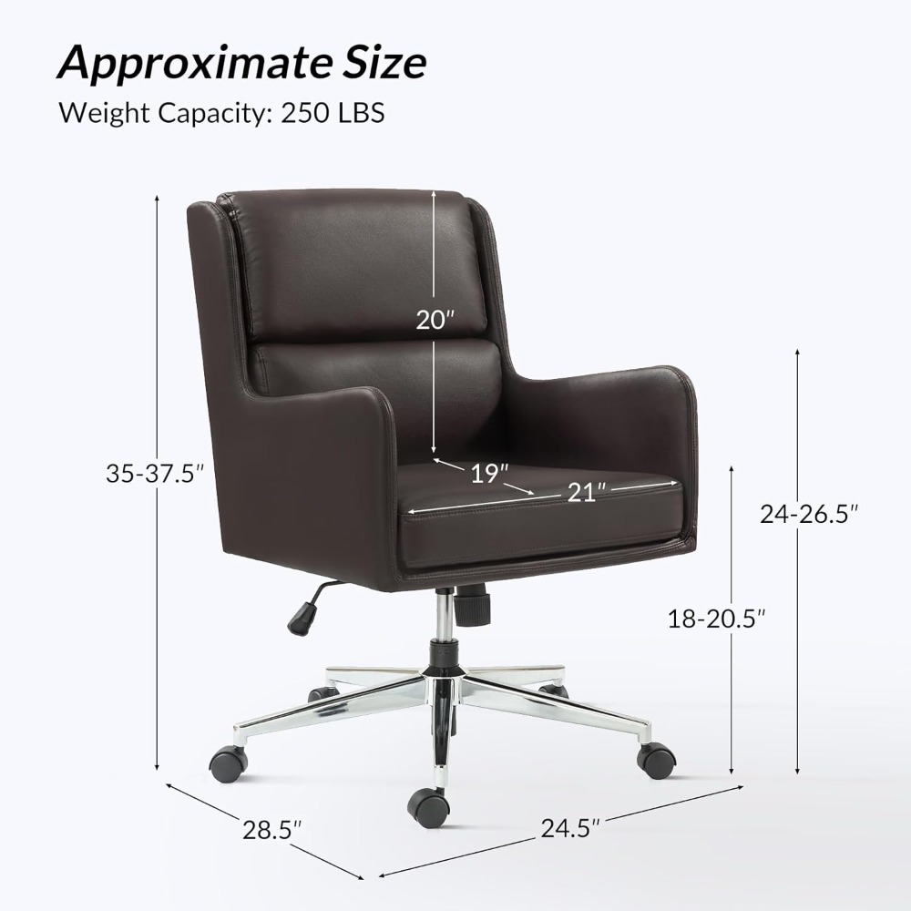 HULALA HOME Faux Leather Home  – обзор и цена Task Chair Mid Back