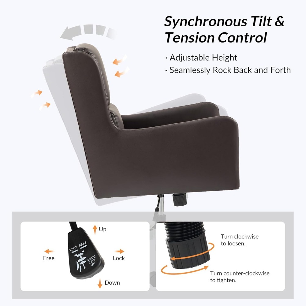HULALA HOME Faux Leather Home  – обзор и цена Task Chair Mid Back