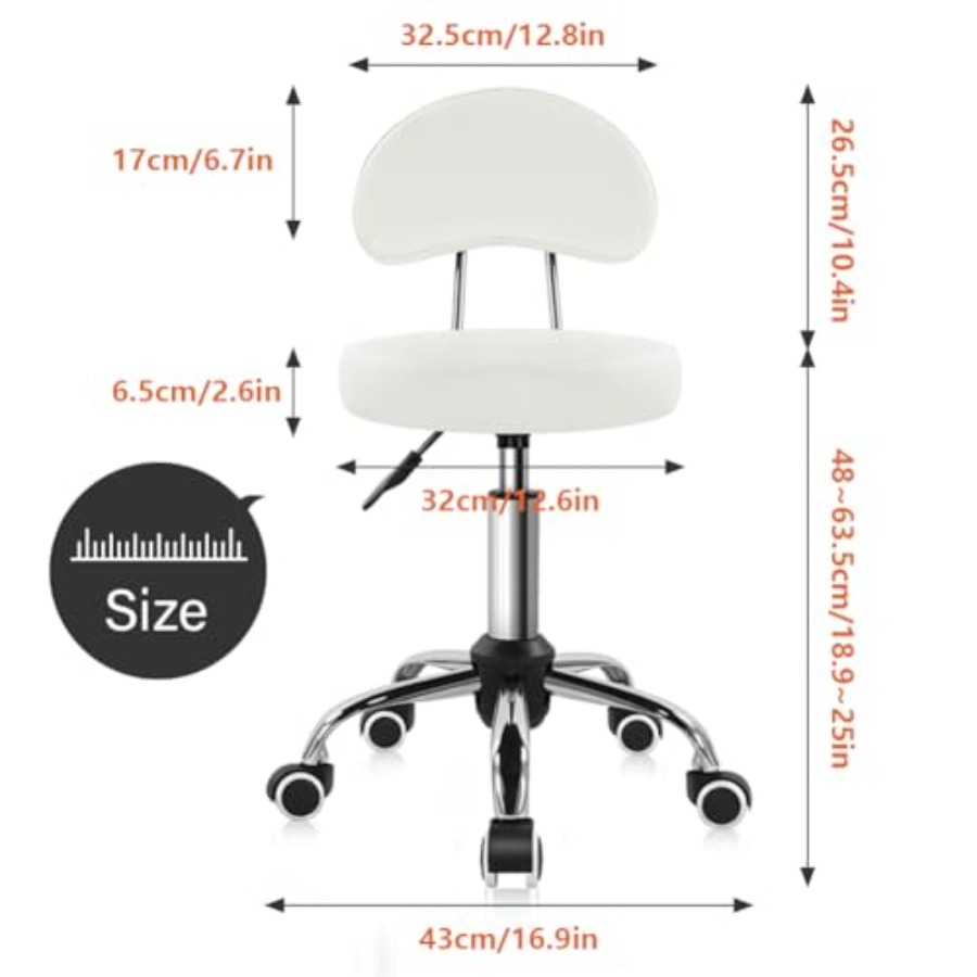 Rolling Stool with Mid Back He – обзор и цена Task Chair Mid Back