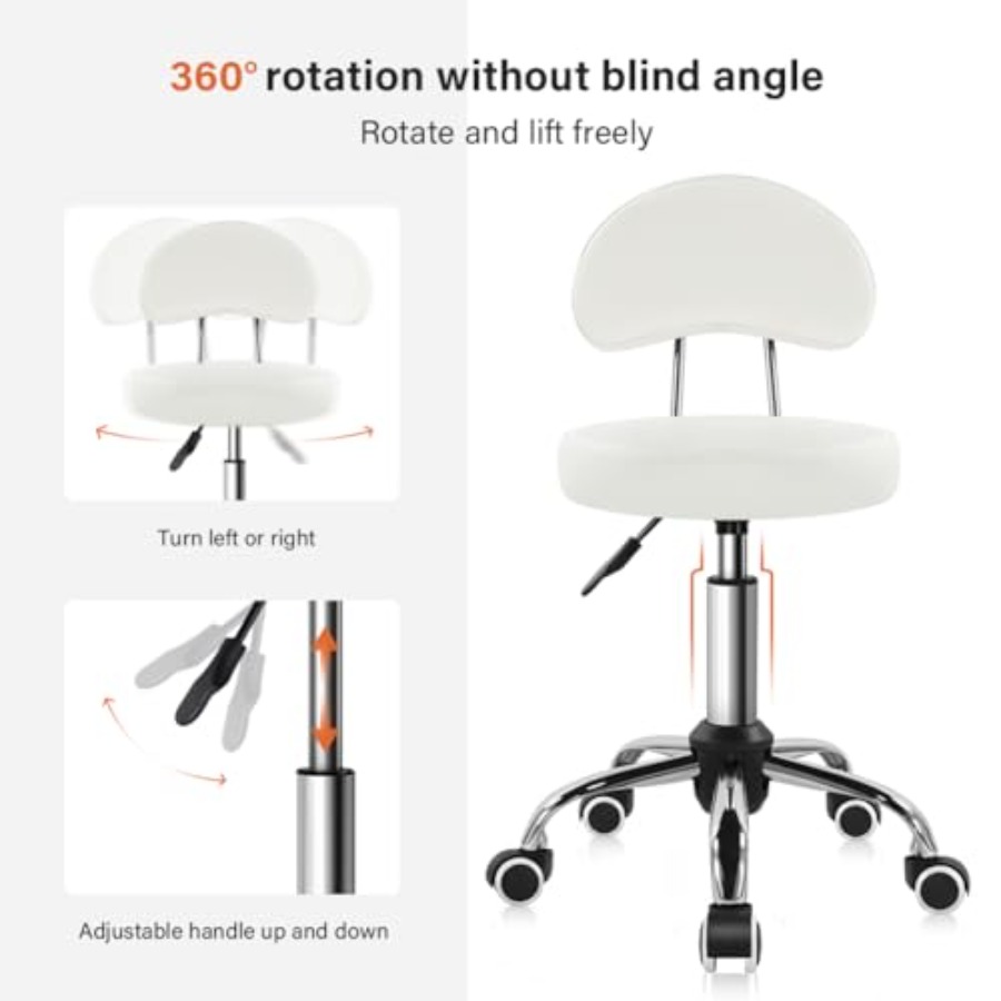 Rolling Stool with Mid Back He – обзор и цена Task Chair Mid Back
