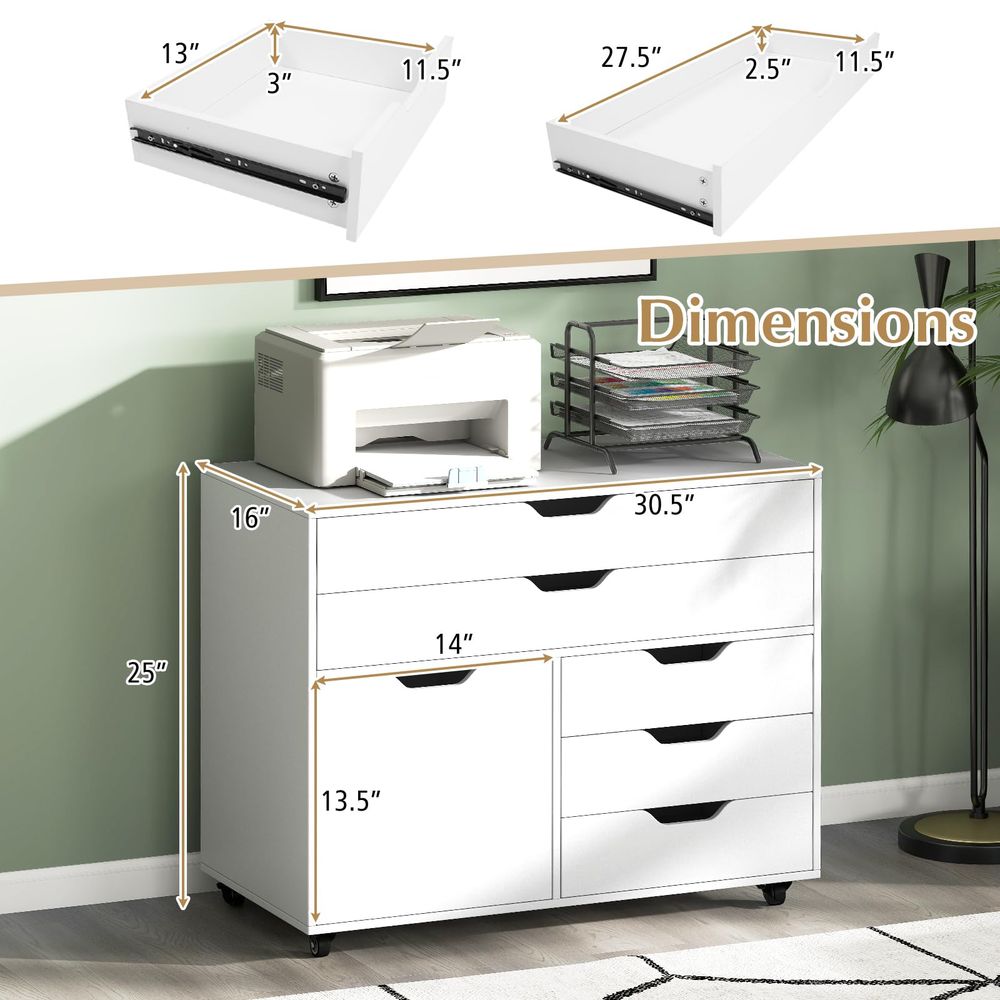 5Drawer Mobile File Cabinet, R – обзор и цена File Cabinet Lateral