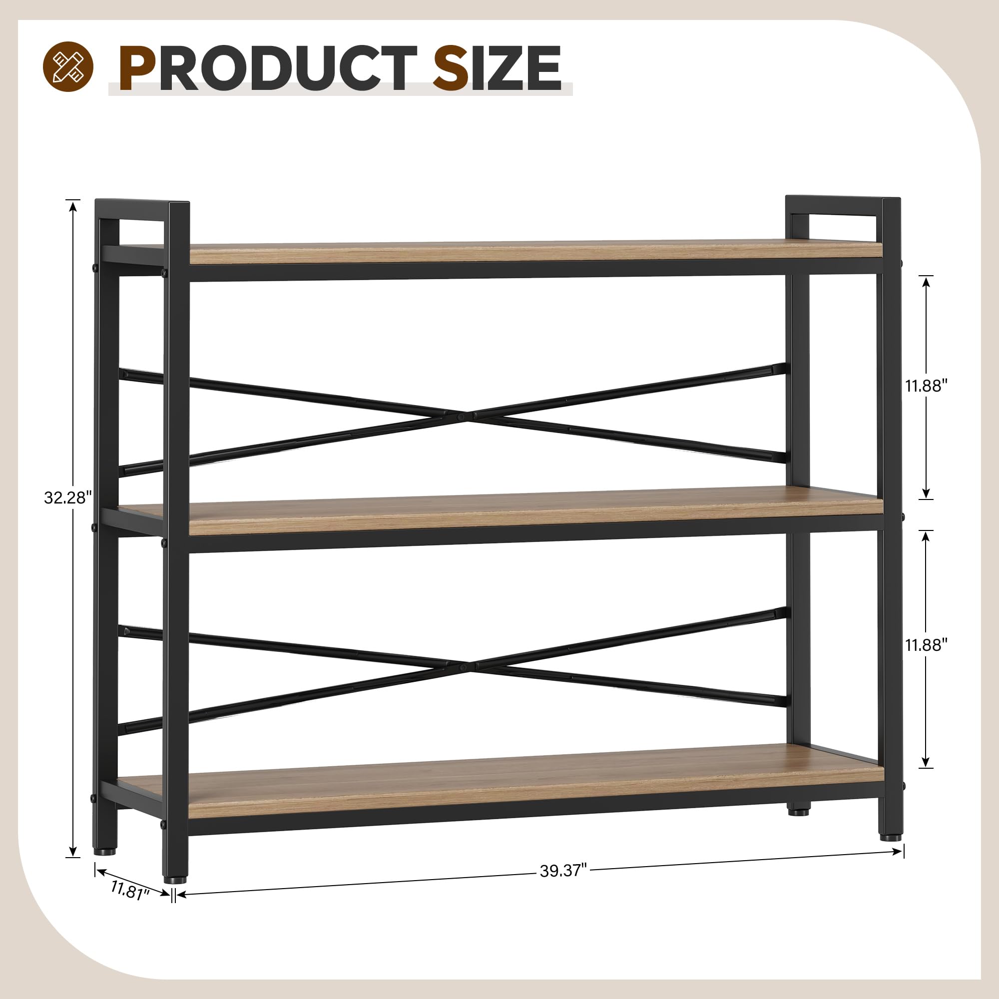 3 Tier Industrial Bookshelf Wo – обзор и цена Office X Furniture