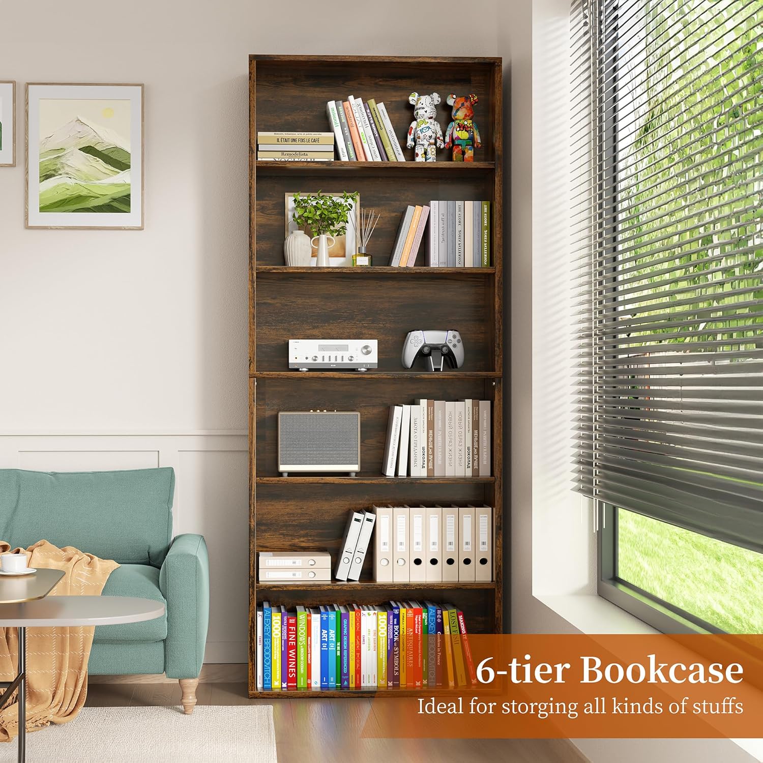 6-Tier Open Bookcase and Books – обзор и цена Office X Furniture