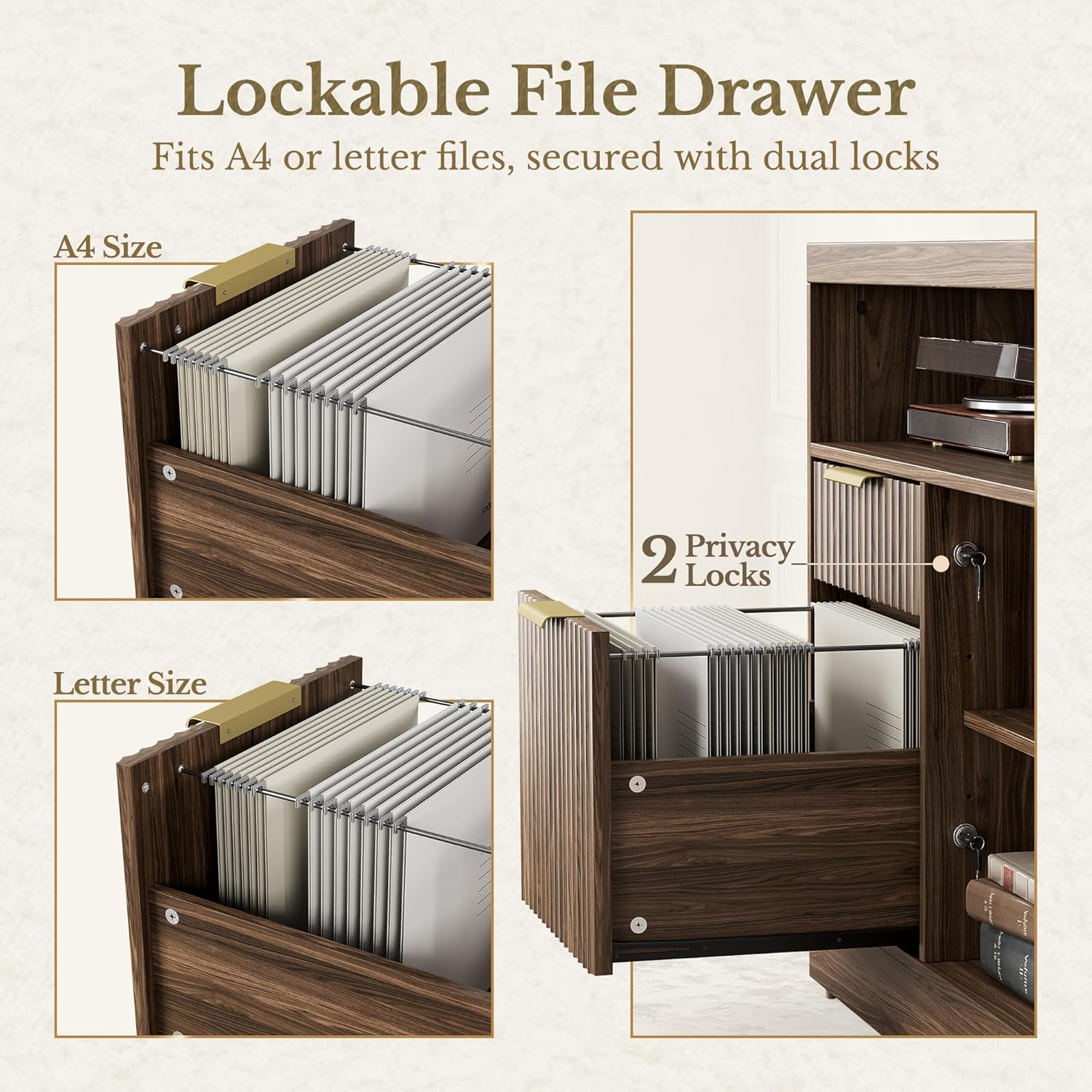 4 Drawer File Cabinet, Fluted  – обзор и цена File Cabinet Lateral