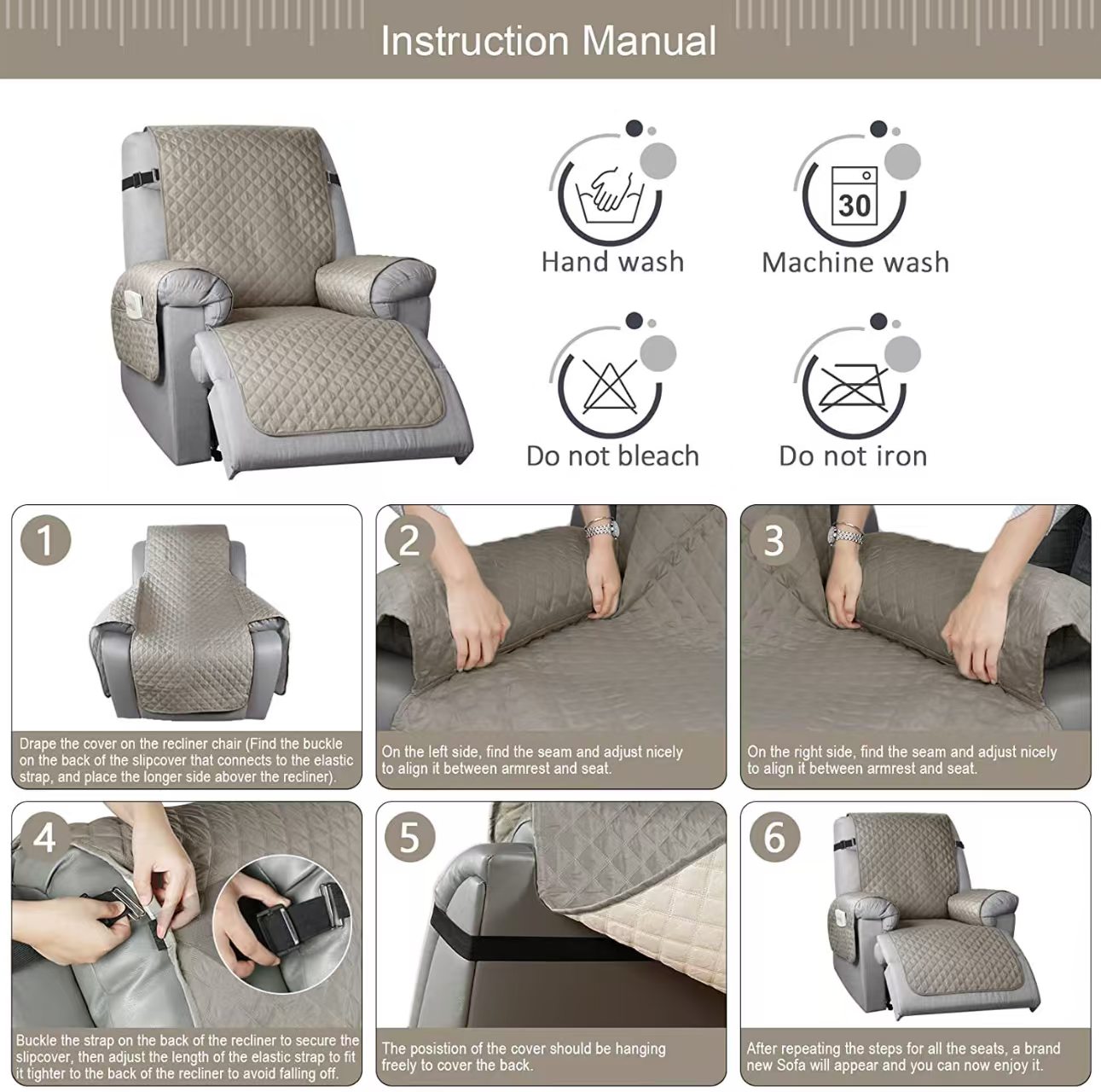 1 Seater Recliner Sofa Cover P – обзор и цена Office Furniture Hon
