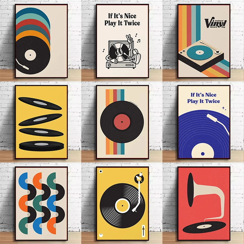 Mid Century Vinyl Record Canva – обзор и цена Office Furniture And Design