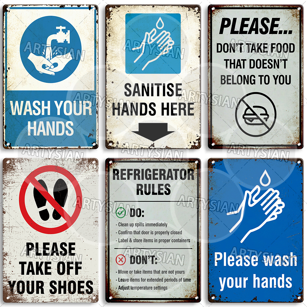 Hygiene Metal Sign No Shoes No – обзор и цена Office Furniture Direct
