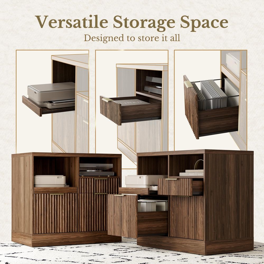 Drawer File Cabinet, Fluted Wo – обзор и цена File Cabinet Lateral