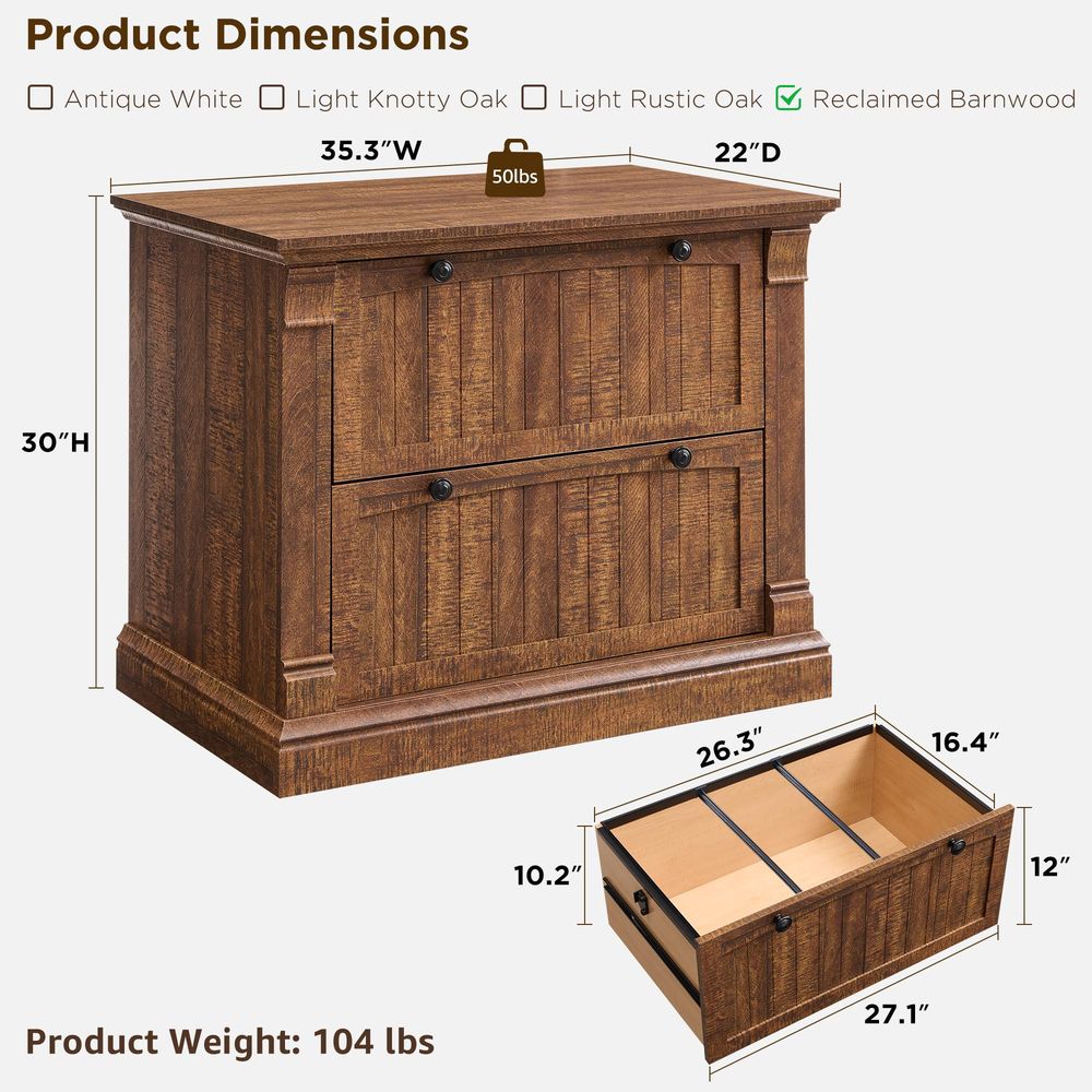 Farmhouse File Cabinet with 2  – обзор и цена File Cabinet Lateral