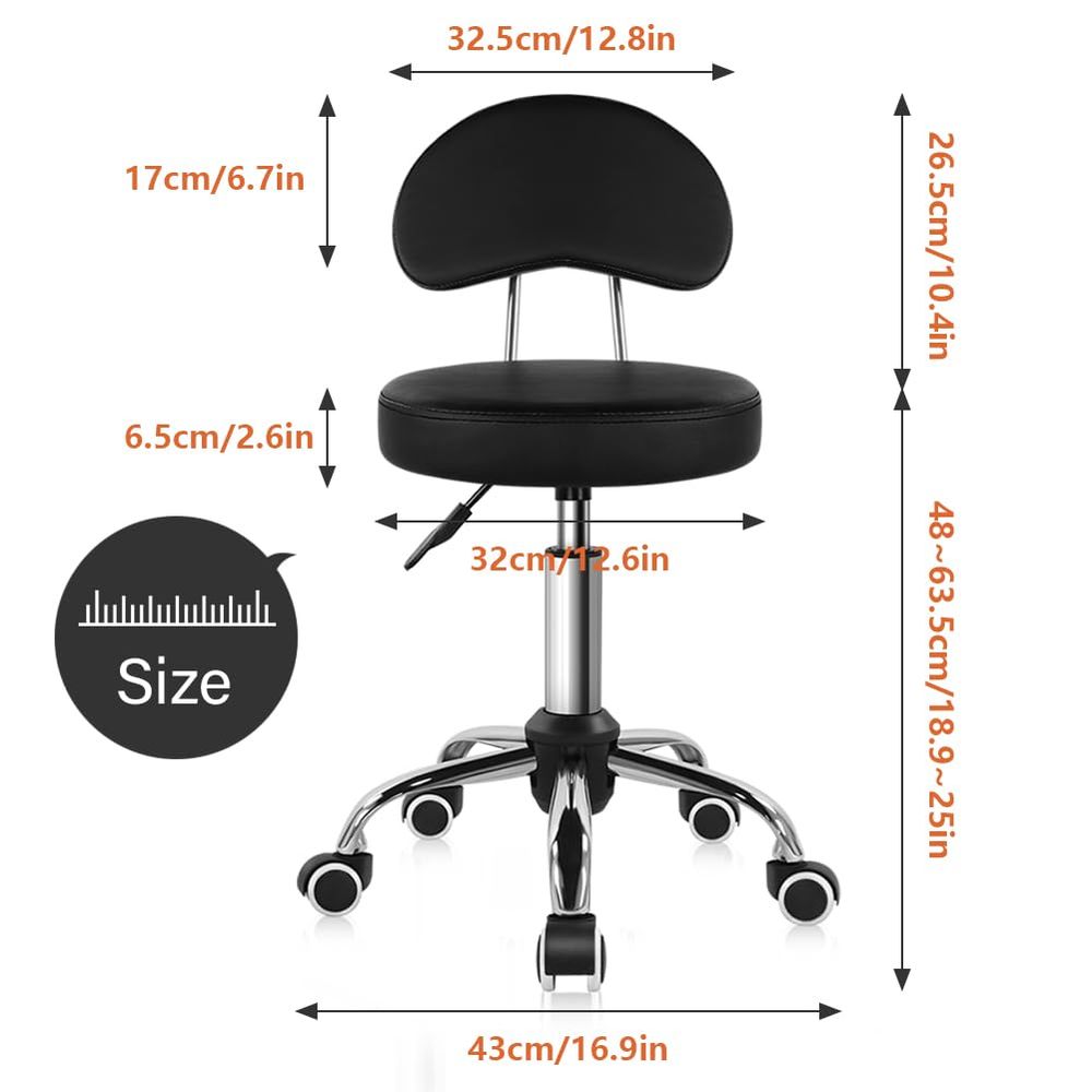Rolling Stool with Mid Back He – обзор и цена Task Chair Mid Back