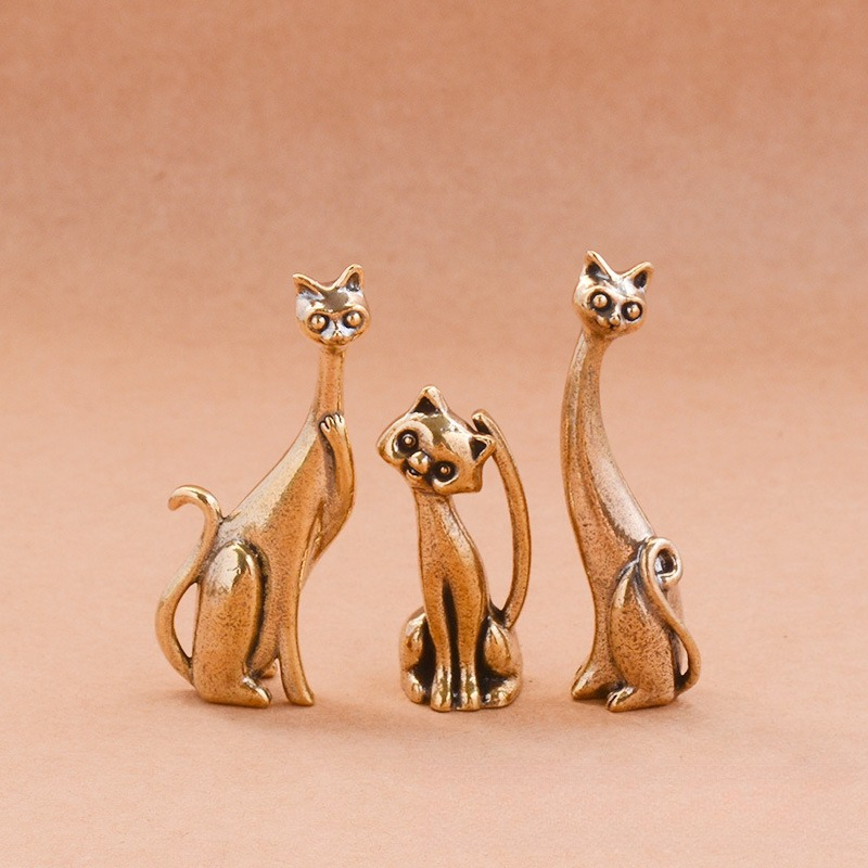 Retro Brass Little Cat Statue  – обзор и цена Office Furniture Hon