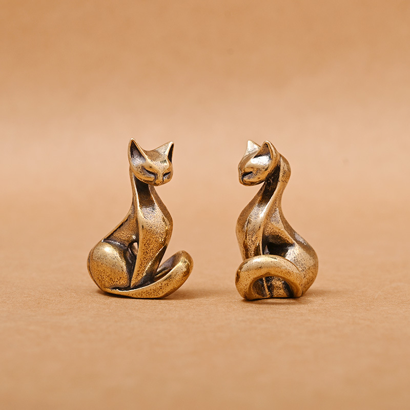 Retro Brass Little Cat Statue  – обзор и цена Office Furniture Hon
