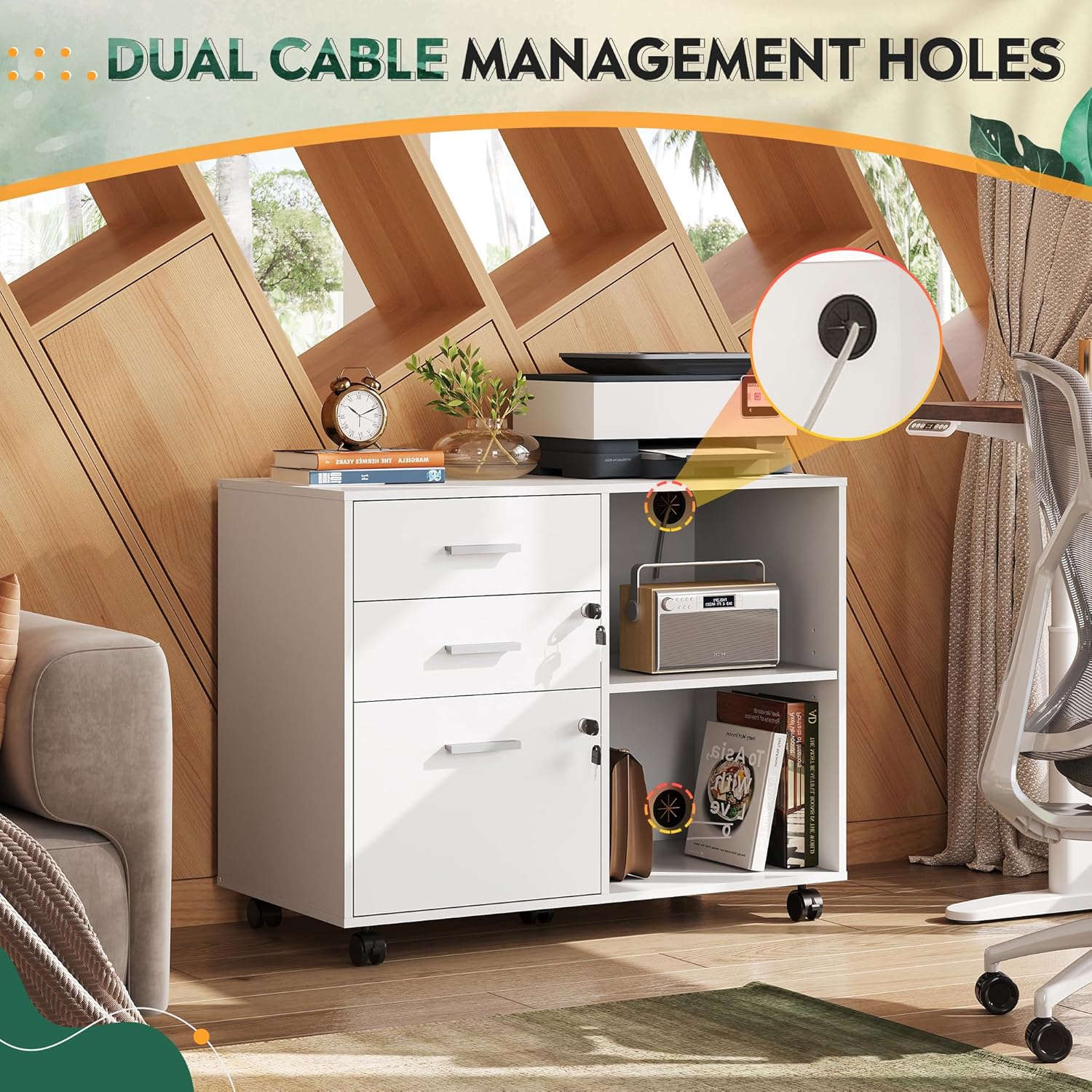 3-Drawer Wood File Cabinet wit – обзор и цена File Cabinet Lateral