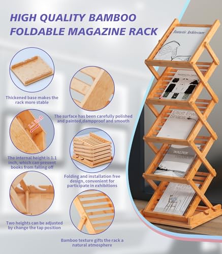 Portable 5-Tier Bamboo Magazin – обзор и цена Office X Furniture