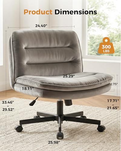 Gray Velvet Armless Swivel Off – обзор и цена Office X Furniture