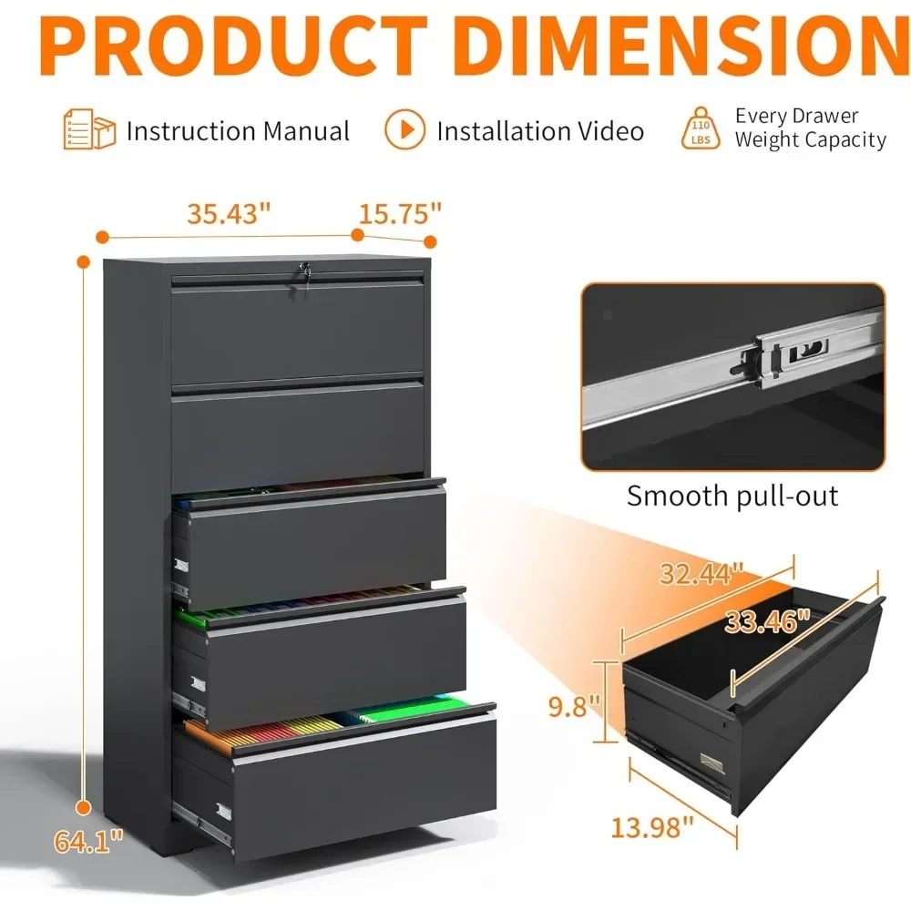 locking file cabinet with 5 dr – обзор и цена File Cabinet Lateral